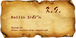 Kollin Irén névjegykártya